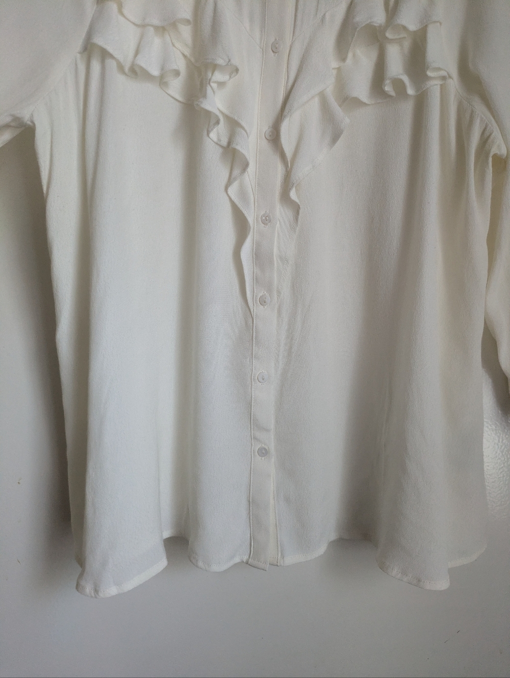 Anthropologie Lie Romantic Bohemian Ruffled Lace Blouse White Size 14 - Picture 3 of 16